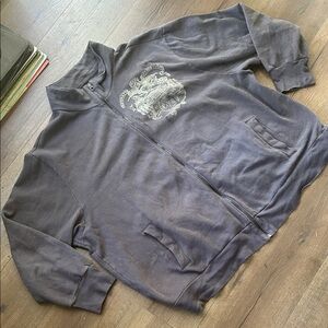 Polo Ralph Lauren sweater !! 3XL Gray Zip-Up Jacket with Graphic